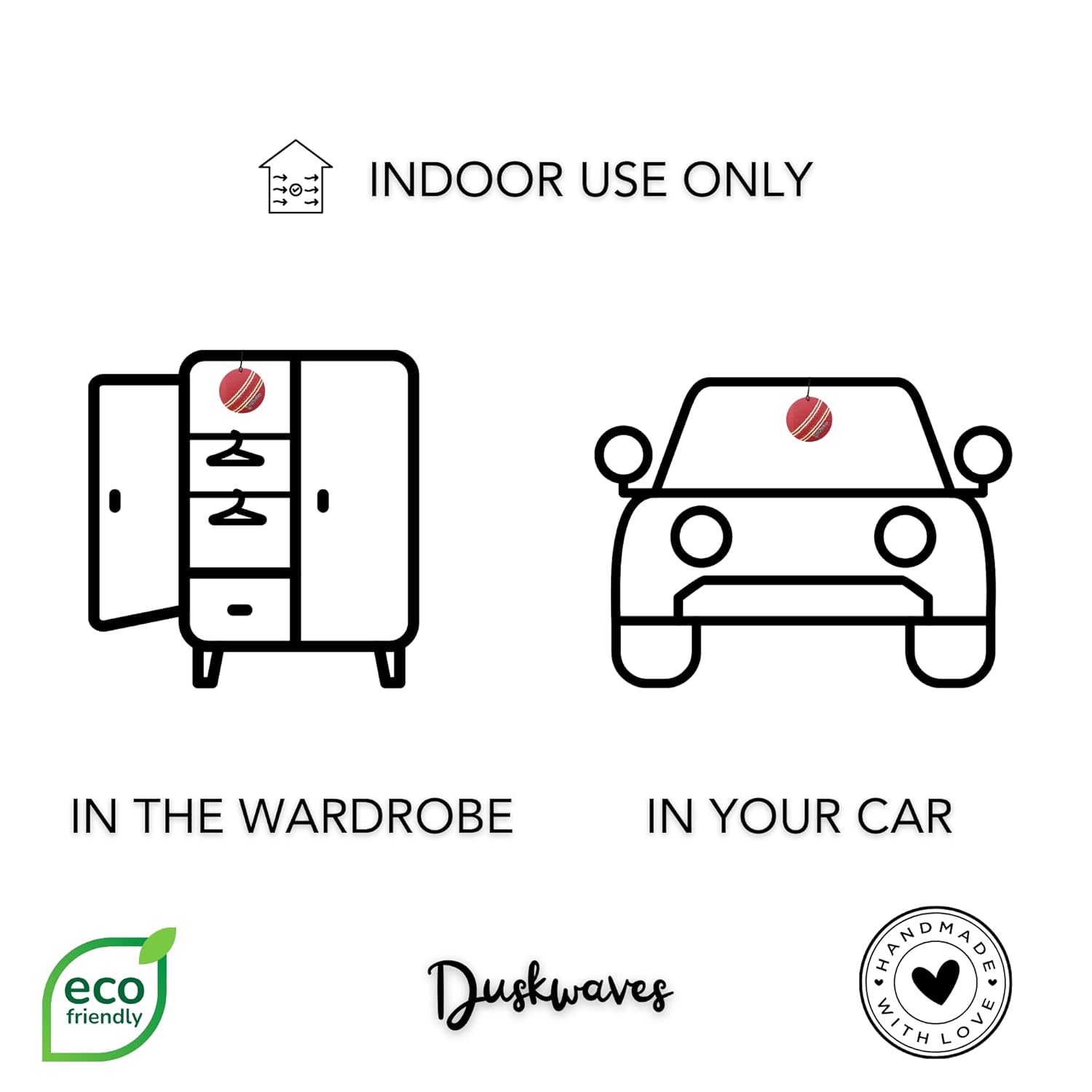 DuskWaves Deluxe Long-Lasting Eco-Friendly Handcrafted Car Air Fresheners - Set of 5 | Premium Hanging Essential Oil-Scented Fresheners | Featuring Citrus, Aqua, Lavender, Black Ice, and Sandal Scents - Image 3
